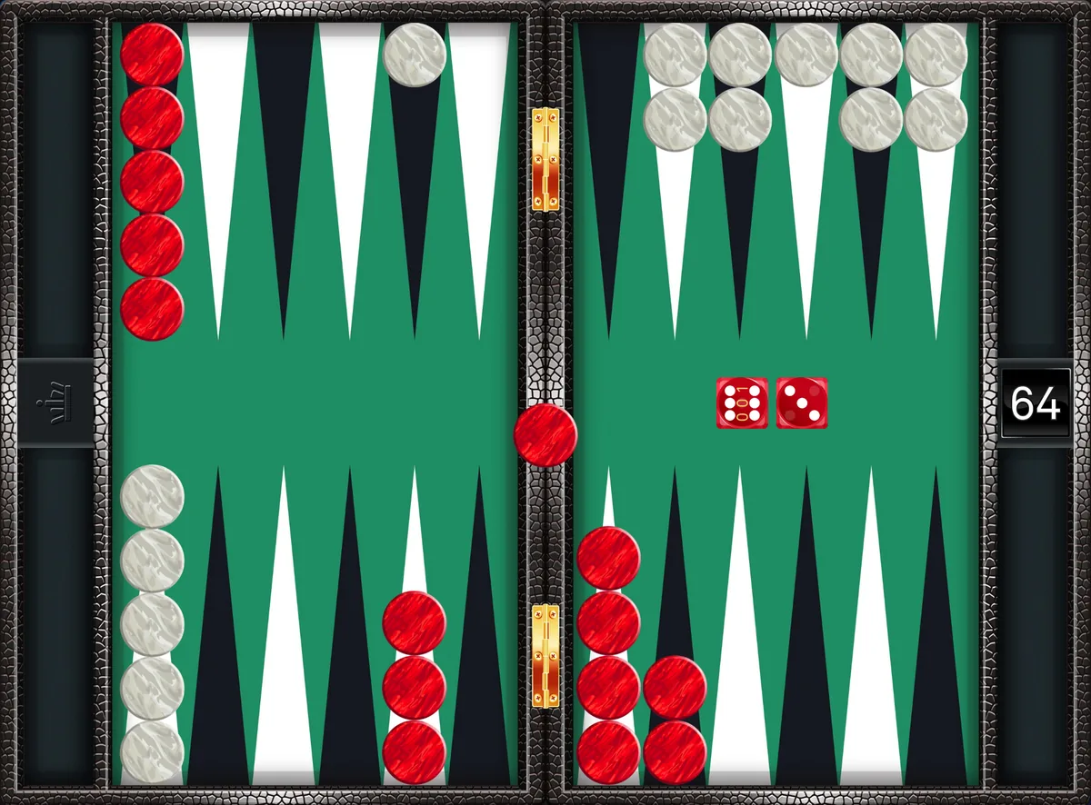 Entering from the bar: red must re-enter in white's home board; only a 3 or a 6 plays