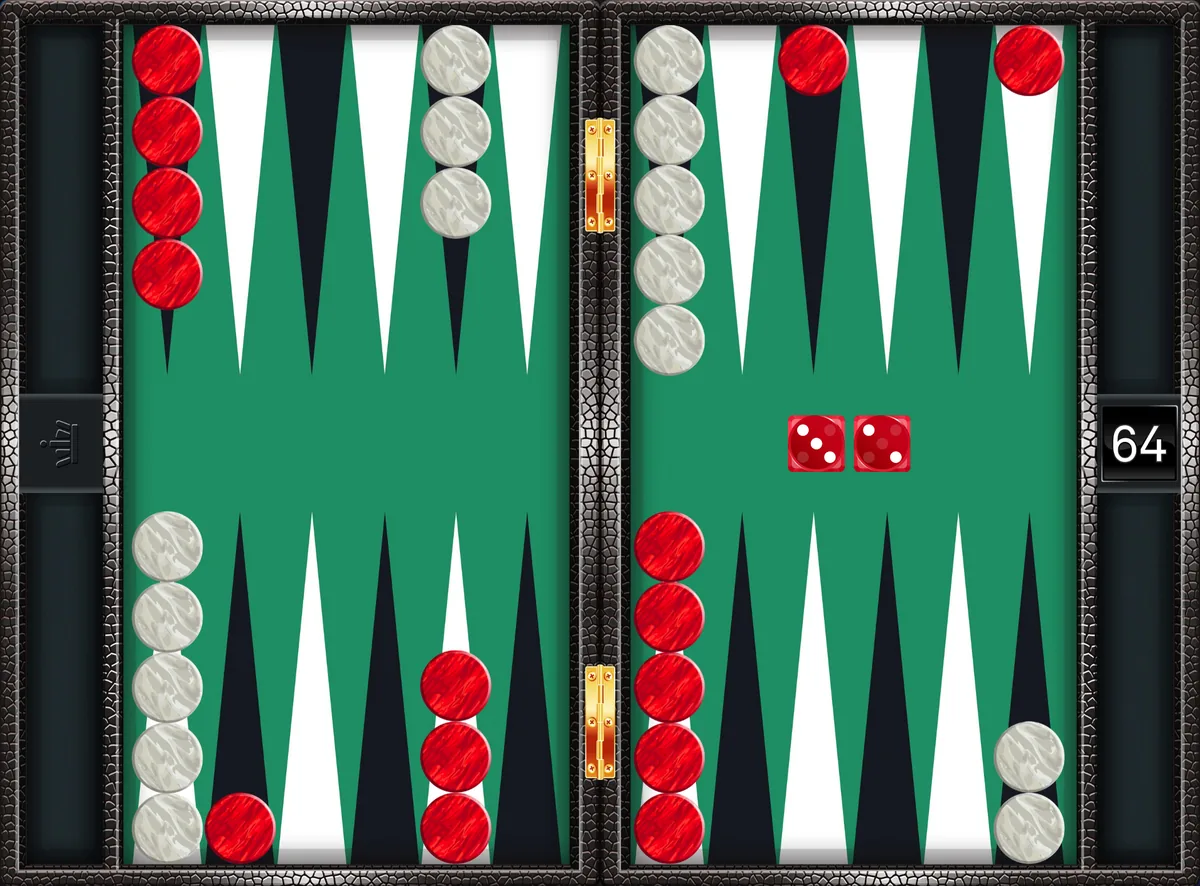 Backgammon opening 3-2: the position after the canonical play 24/21, 13/11
