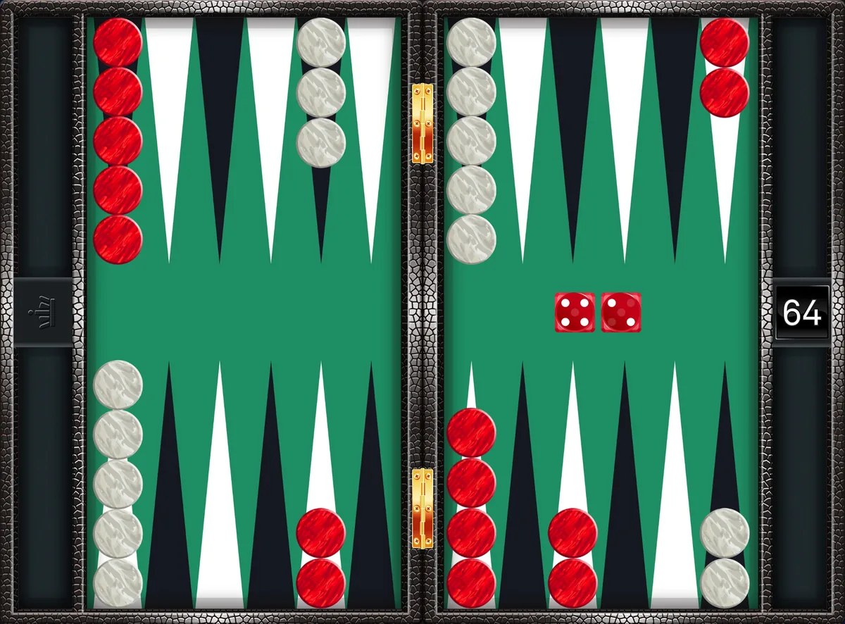 Backgammon opening 4-2: the position after the canonical play 8/4, 6/4