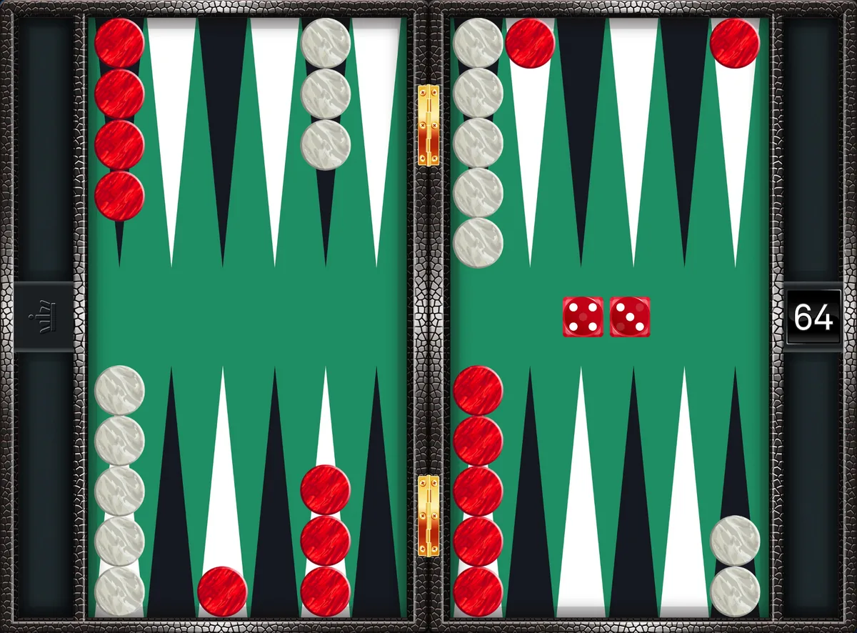 Backgammon opening 4-3: the position after the canonical play 24/20, 13/10
