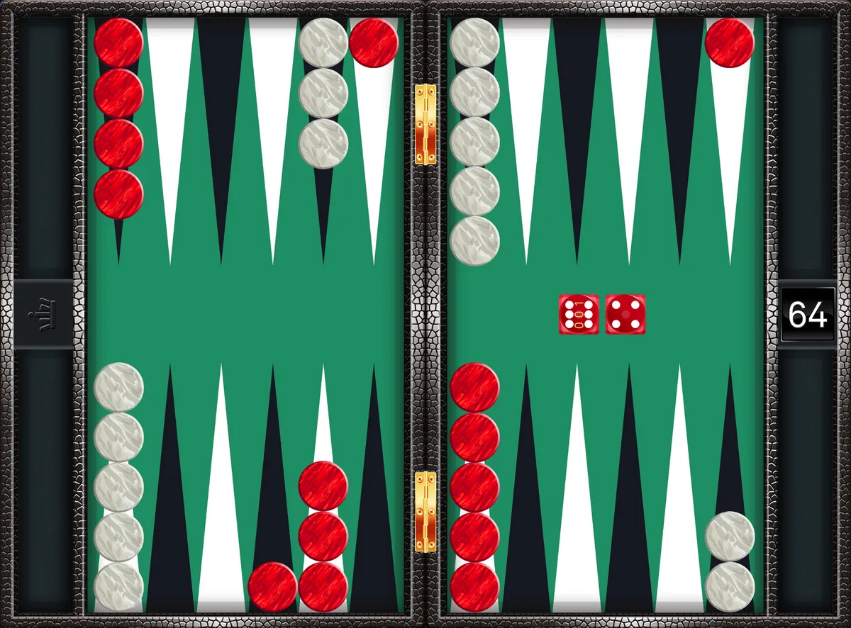Backgammon opening 6-4: the position after the canonical play 24/18, 13/9