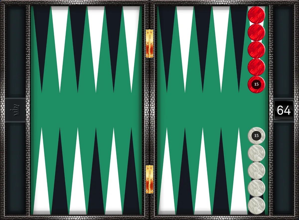 Plakoto starting position: all fifteen checkers on the opponent's one-point