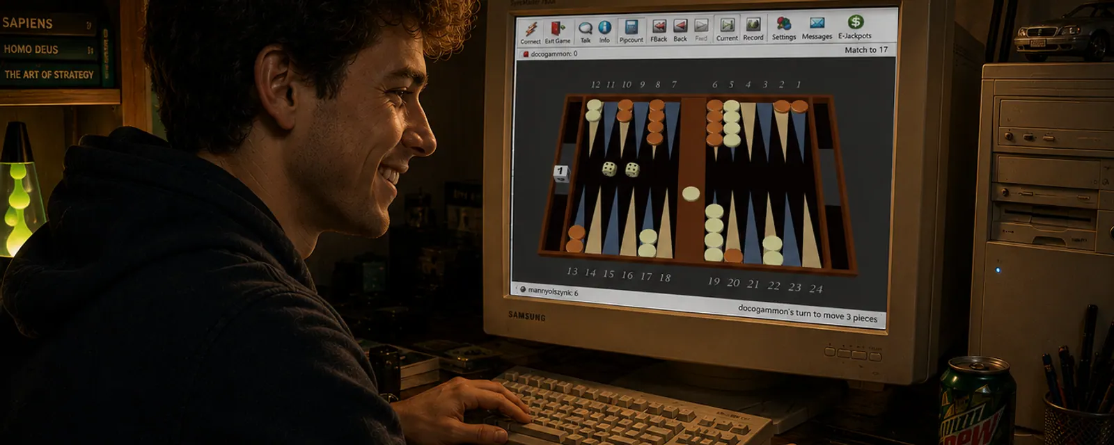A player at the original GamesGrid Backgammon client in the early 2000s — the era when GamesGrid was the home of online tournament backgammon.